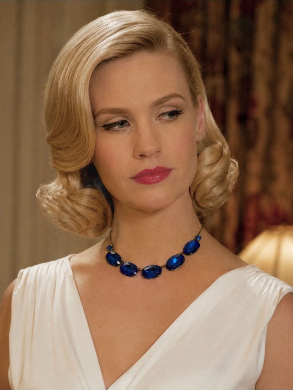 Vintage Blue Glass Bead Choker
